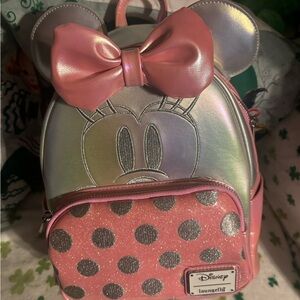 Loungefly Platinum Minnie Mouse Mini Backpack
